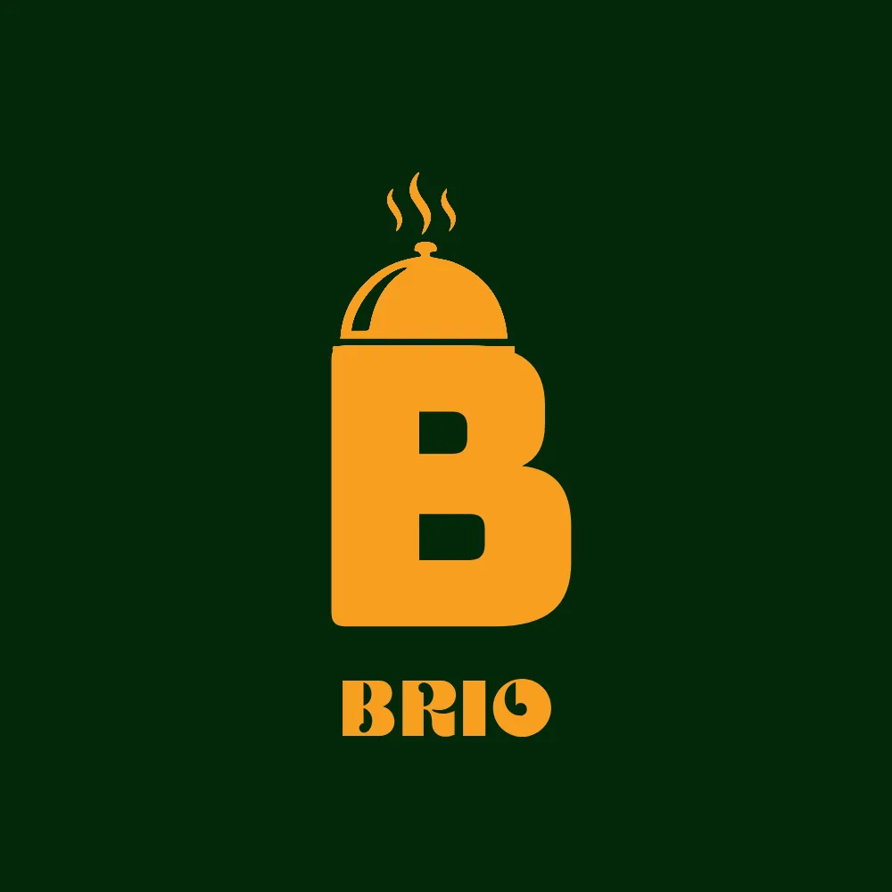 Brio logo on dark green