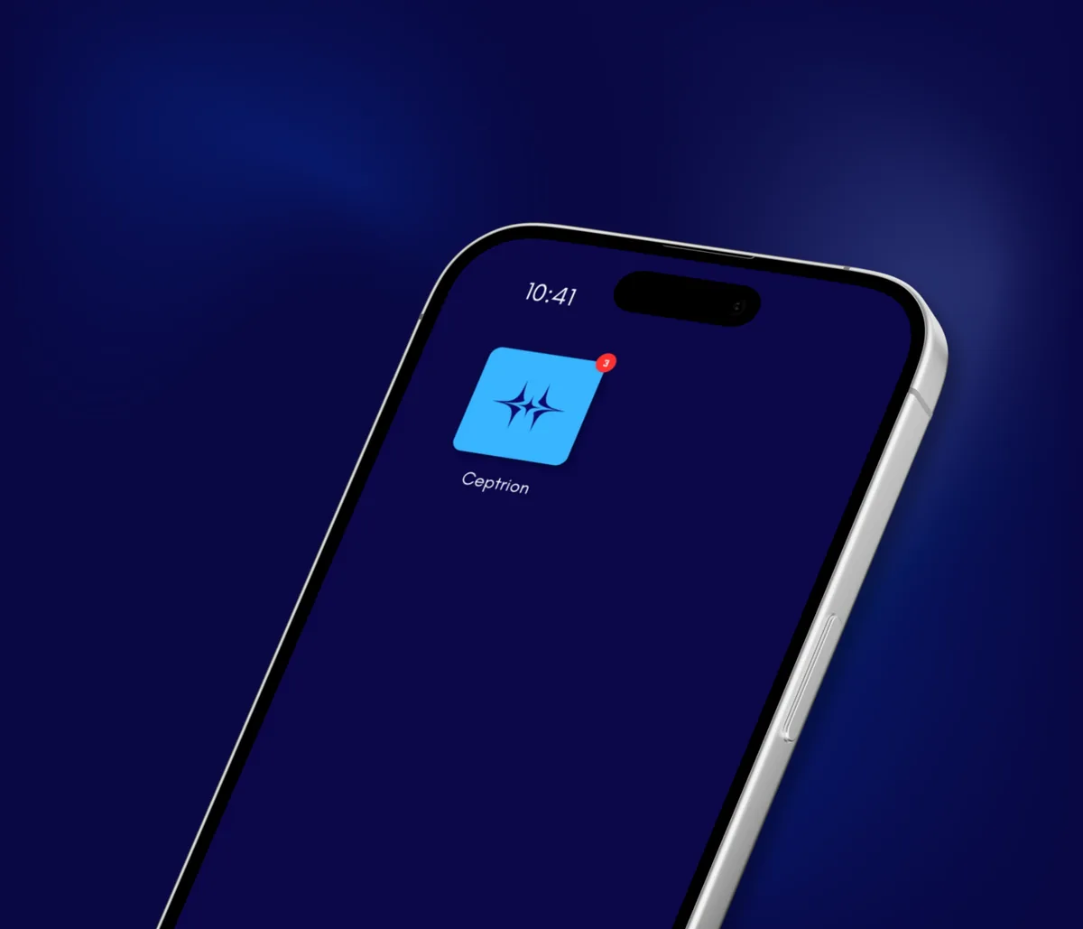 Ceptrion app icon on a phone